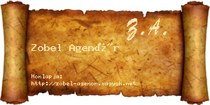 Zobel Agenór névjegykártya